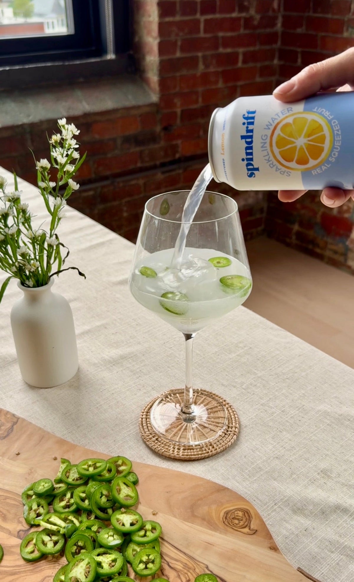 Try our take on the drink of summer, Jalapeño Sparkling Water
